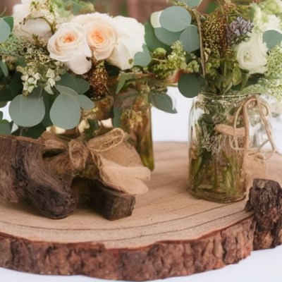 rustic wedding centerpieces with wood slices.jpg